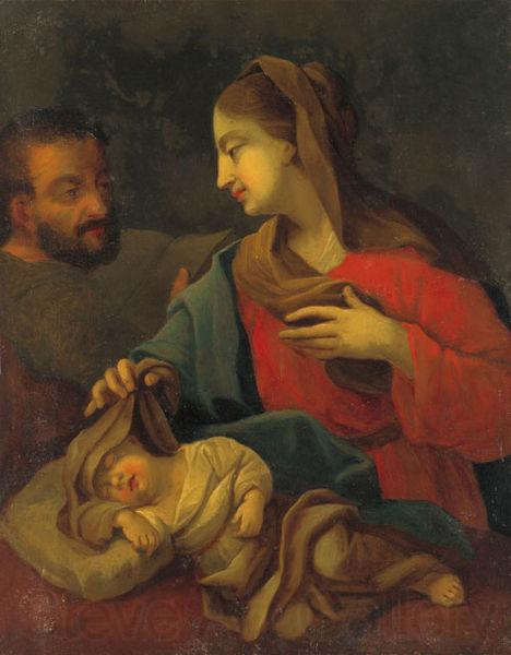 Josephus Laurentius Dyckmans Holy Family with sleeping Jesus Norge oil painting art